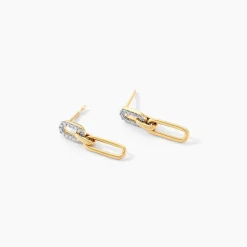 Histoire d'Or Boucles D'oreilles Pendantes Infinite Love Or Jaune Diamant Best