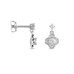 Histoire d'Or Boucles D'oreilles Pendantes Edyta Argent Blanc Oxyde De Zirconium