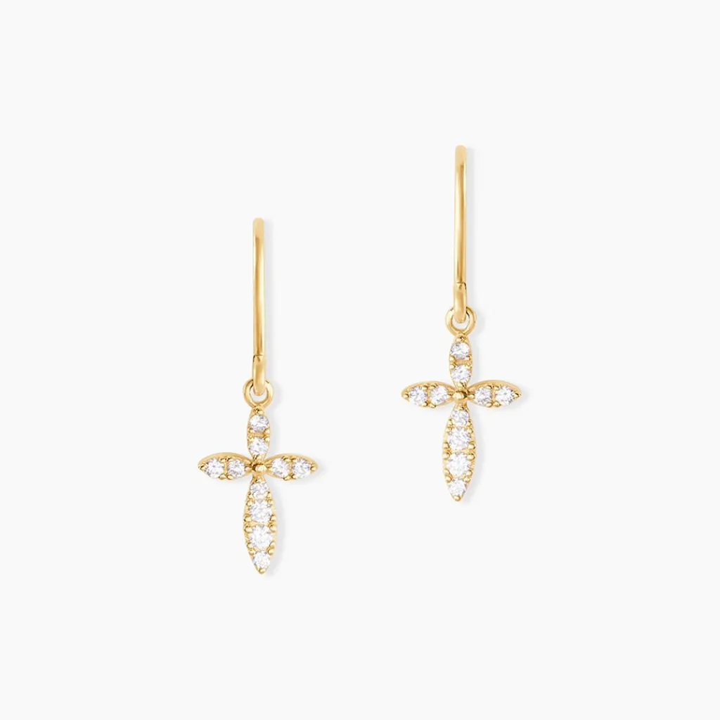 Histoire d'Or Boucles D'oreilles Pendantes Chastity Or Jaune Oxyde De Zirconium Outlet
