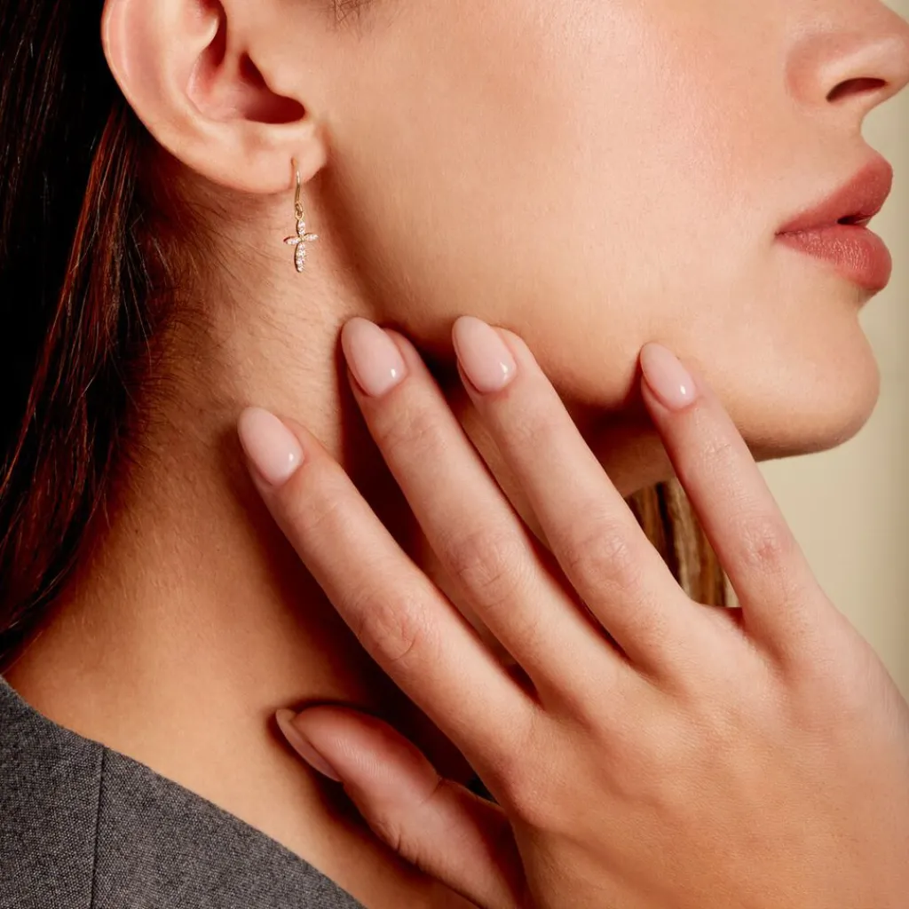 Histoire d'Or Boucles D'oreilles Pendantes Chastity Or Jaune Oxyde De Zirconium Outlet