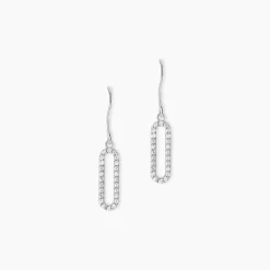 Histoire d'Or Boucles D'oreilles Pendantes Isabel Argent Blanc Oxyde De Zirconium Sale