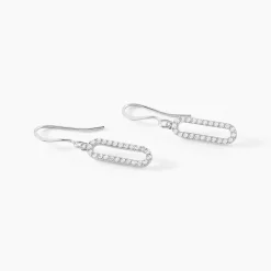 Histoire d'Or Boucles D'oreilles Pendantes Isabel Argent Blanc Oxyde De Zirconium Sale