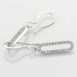 Histoire d'Or Boucles D'oreilles Pendantes Isabel Argent Blanc Oxyde De Zirconium Sale