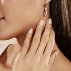 Histoire d'Or Boucles D'oreilles Pendantes Isabel Argent Blanc Oxyde De Zirconium Sale