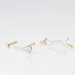 Histoire d'Or Boucles D'oreilles Pendantes Madli Or Bicolore Topaze Clearance