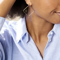 Histoire d'Or Boucles D'oreilles Pendantes Idoia Plaqué Or Jaune Best