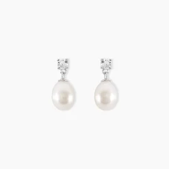 Histoire d'Or Boucles D'oreilles Pendantes Dolores Argent Perle De Culture Et Oxyde