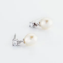 Histoire d'Or Boucles D'oreilles Pendantes Dolores Argent  Perle De Culture Et Oxyde