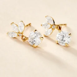 Histoire d'Or Boucles D'oreilles Pendantes Lavra Or Jaune Oxyde De Zirconium