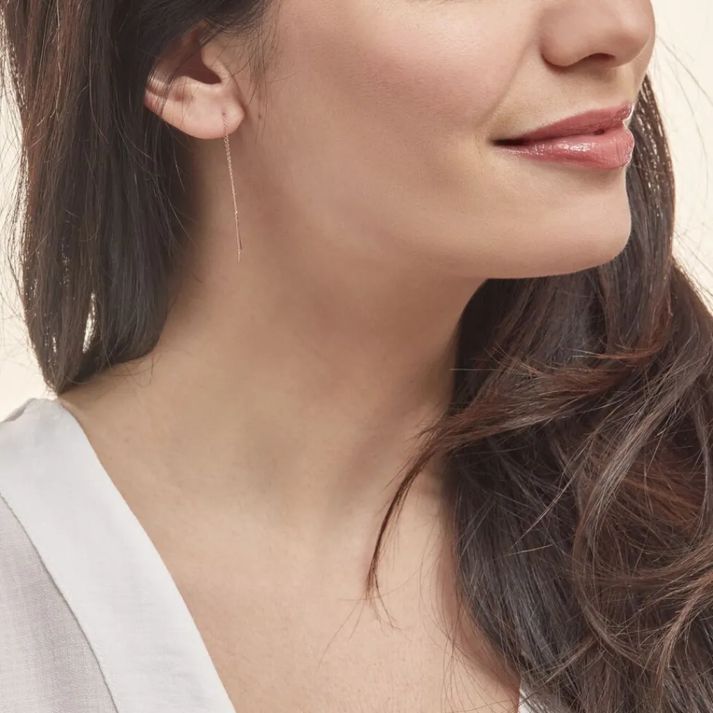 Histoire d'Or Boucles D'oreilles Pendantes Pink Or Rose Hot