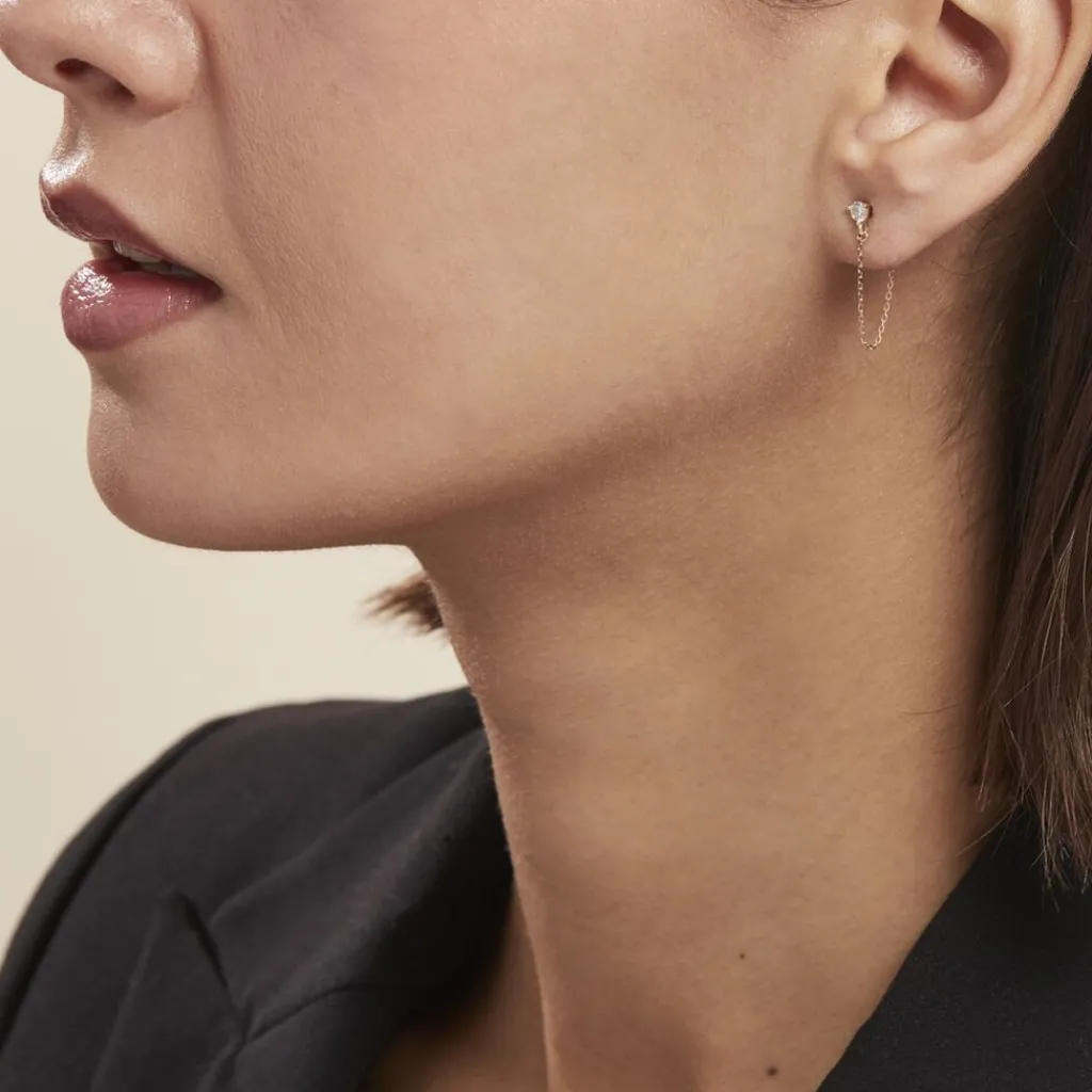 Histoire d'Or Boucles D'oreilles Pendantes Or Jaune Acierna Oxyde De Zirconium