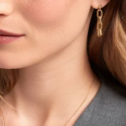 Histoire d'Or Boucles D'oreilles Pendantes Linkora Or Jaune Clearance