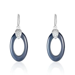 Histoire d'Or Boucles D'oreilles Pendantes Peer Argent Blanc Oxyde De Zirconium Clearance