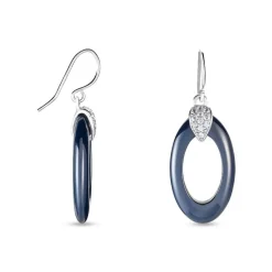 Histoire d'Or Boucles D'oreilles Pendantes Peer Argent Blanc Oxyde De Zirconium Clearance