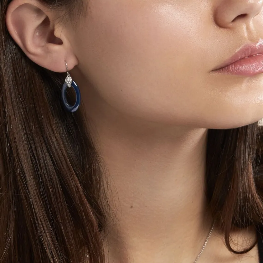 Histoire d'Or Boucles D'oreilles Pendantes Peer Argent Blanc Oxyde De Zirconium Clearance