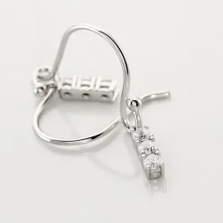 Histoire d'Or Boucles D'oreilles Pendantes Lauren Argent Blanc Oxyde De Zirconium New