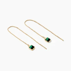 Histoire d'Or Boucles D'oreilles Pendantes Caron Or Jaune Malachite or jaune malachite vert Discount