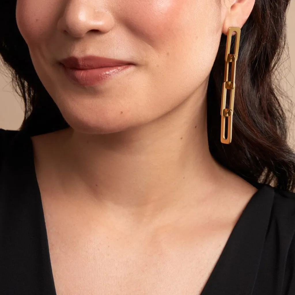 Histoire d'Or Boucles D'oreilles Pendantes Gracen Acier Jaune Hot