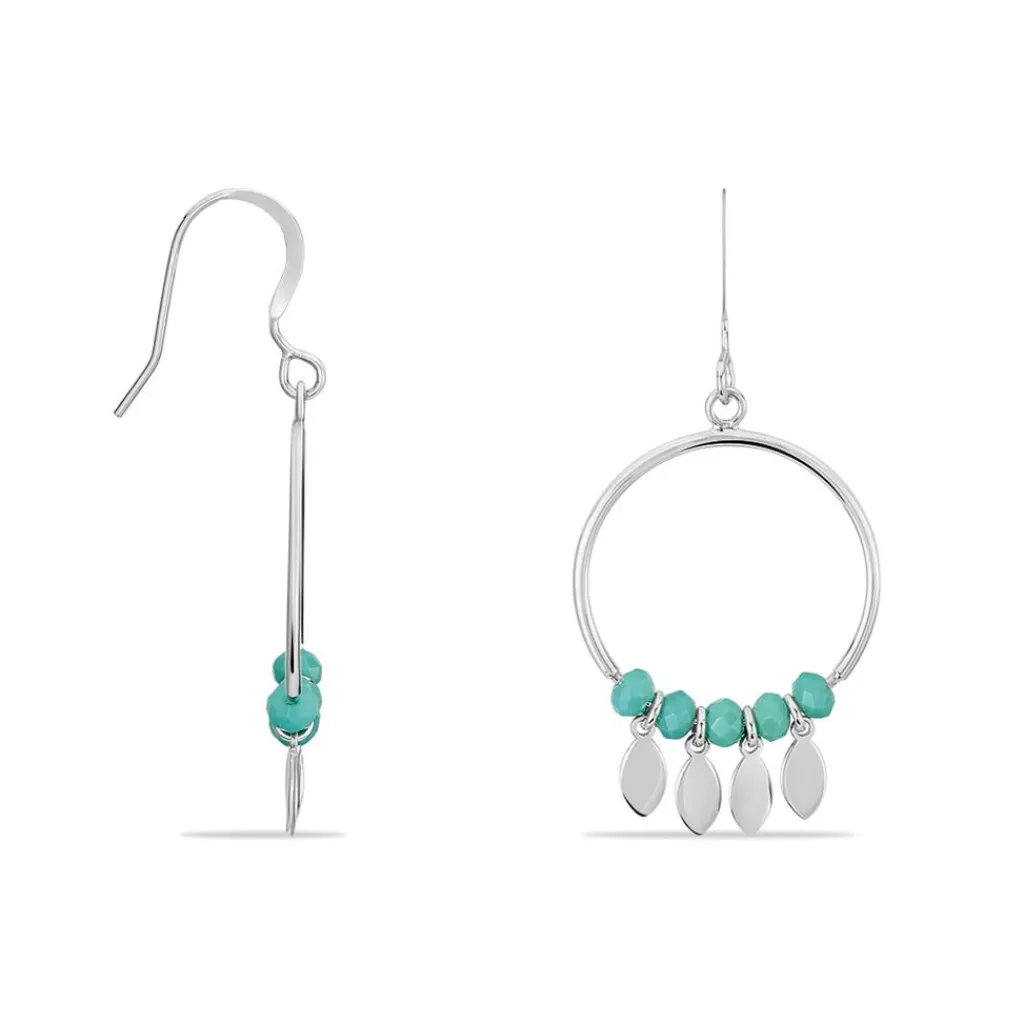 Histoire d'Or Boucles D'oreilles Pendantes Polyna Argent Blanc Pierre De Synthese