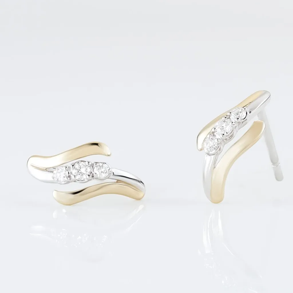 Histoire d'Or Boucles D'oreilles Pendantes Mayline Or Bicolore Diamant Outlet