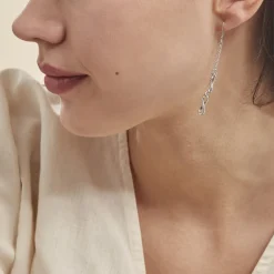 Histoire d'Or Boucles D'oreilles Pendantes Noelle Argent Blanc Outlet