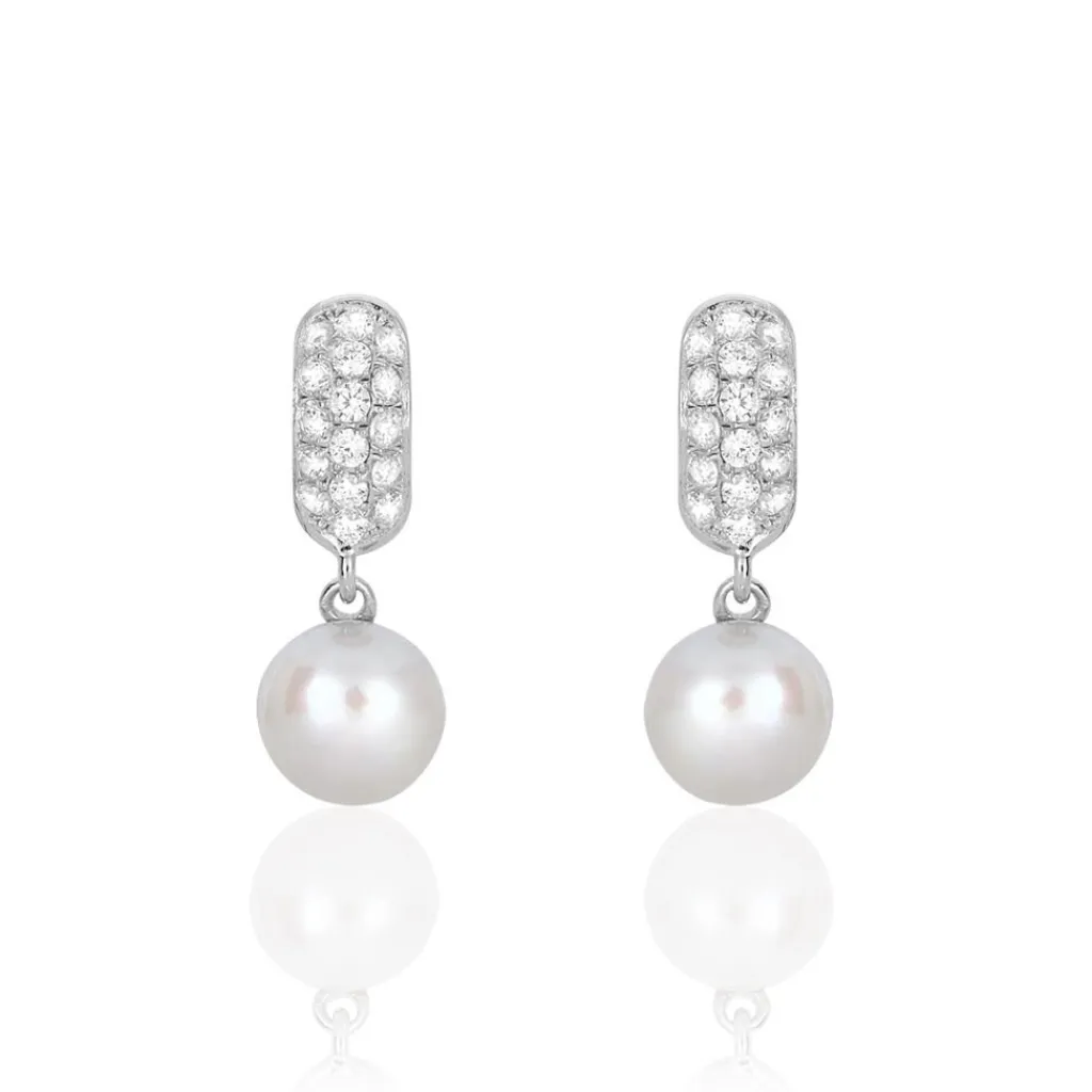 Histoire d'Or Boucles D'oreilles Pendantes Providence Argent Perle De Culture Oxyde Hot