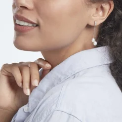 Histoire d'Or Boucles D'oreilles Pendantes Giacomo Or Blanc Perle De Culture Online