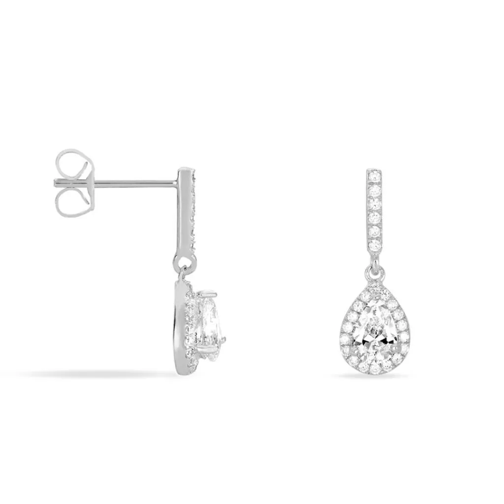 Histoire d'Or Boucles D'oreilles Pendantes Briony Argent Blanc Oxyde De Zirconium Hot