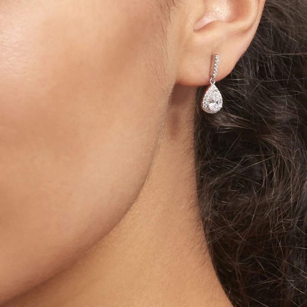 Histoire d'Or Boucles D'oreilles Pendantes Briony Argent Blanc Oxyde De Zirconium Hot