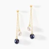 Histoire d'Or Boucles D'oreilles Pendantes Or Jaune Brayann Perles De Culture Hot