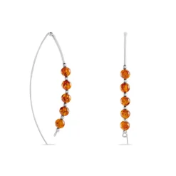 Histoire d'Or Boucles D'oreilles Pendantes Satu Argent Blanc Ambre Online