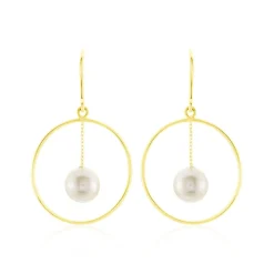 Histoire d'Or Boucles D'oreilles Pendantes Joris Or Jaune Perle De Culture Discount
