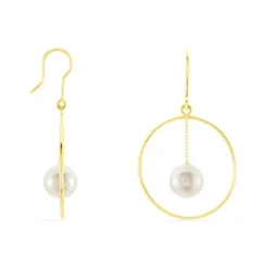 Histoire d'Or Boucles D'oreilles Pendantes Joris Or Jaune Perle De Culture Discount
