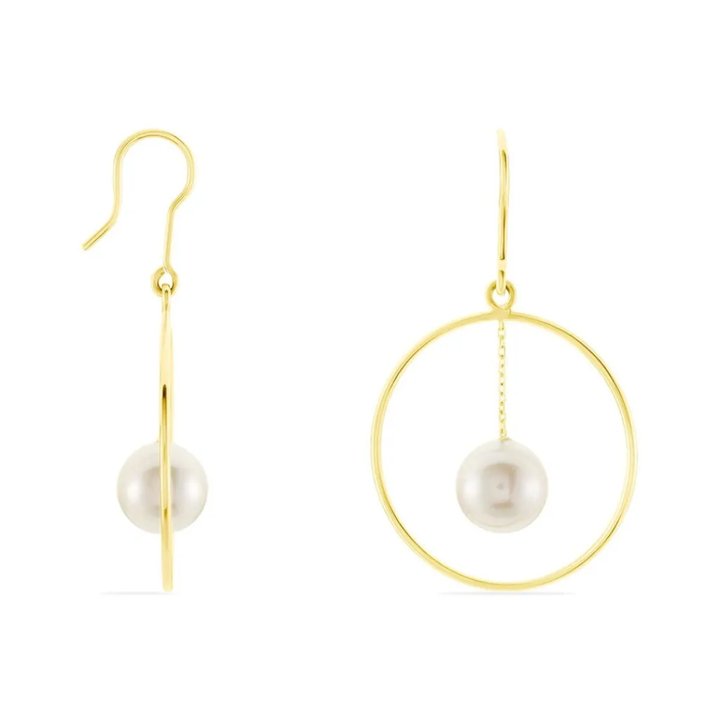Histoire d'Or Boucles D'oreilles Pendantes Joris Or Jaune Perle De Culture Discount