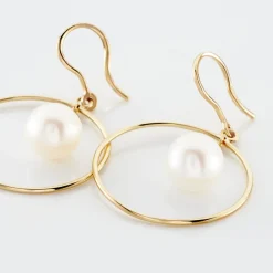 Histoire d'Or Boucles D'oreilles Pendantes Joris Or Jaune Perle De Culture Discount