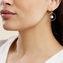 Histoire d'Or Boucles D'oreilles Pendantes Joris Or Jaune Perle De Culture Discount