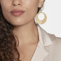 Histoire d'Or Boucles D'oreilles Pendantes Acier Doré Rohan Best