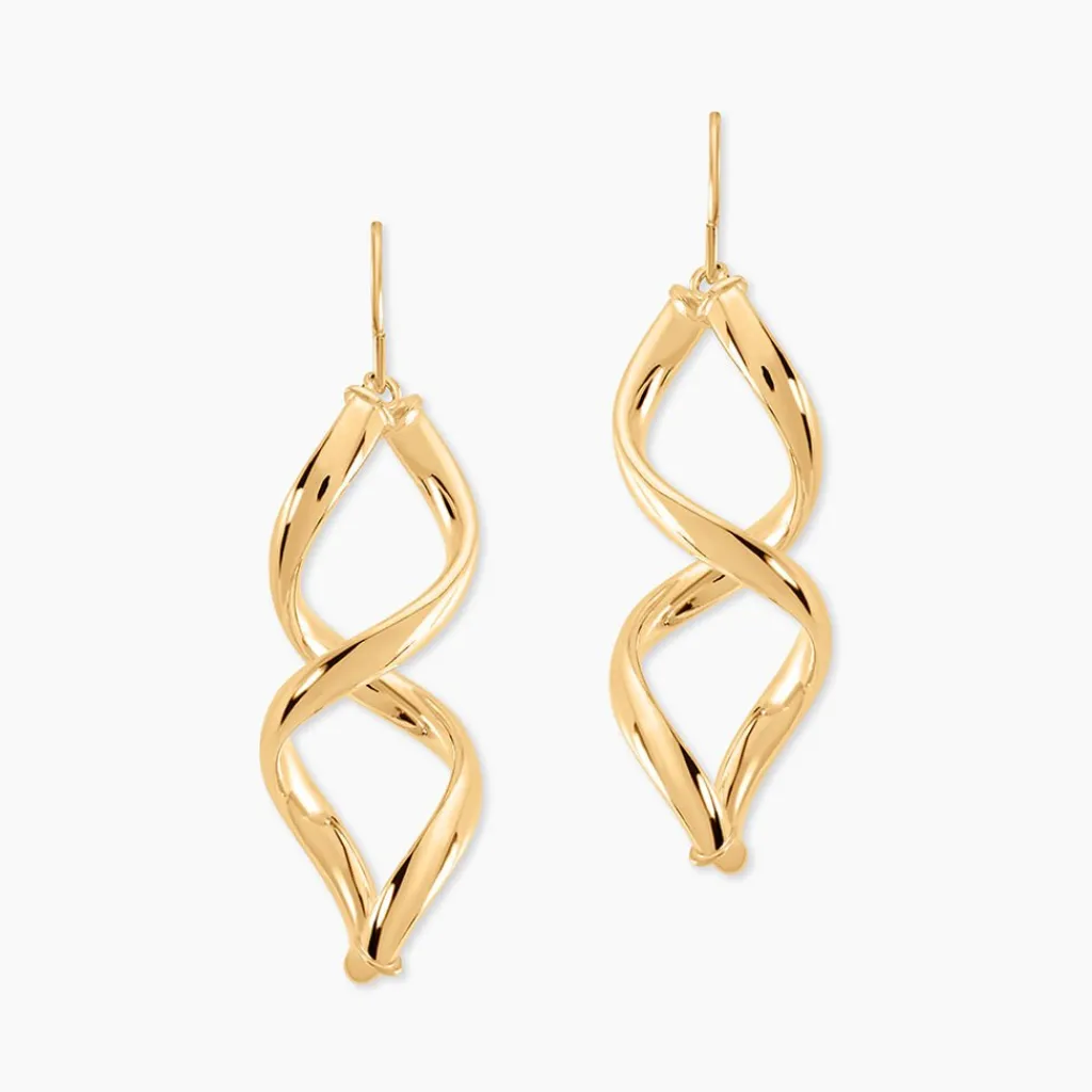 Histoire d'Or Boucles D'oreilles Pendantes Merone Vagues Or Jaune Clearance