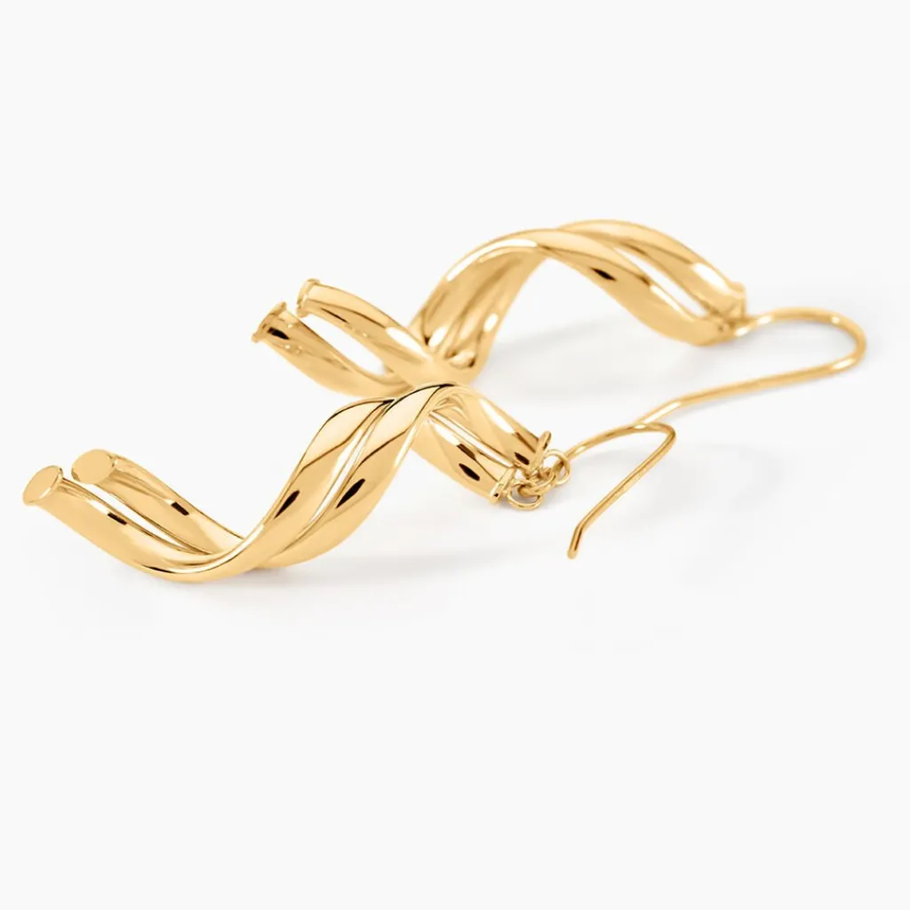 Histoire d'Or Boucles D'oreilles Pendantes Merone Vagues Or Jaune Clearance