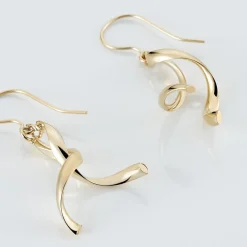 Histoire d'Or Boucles D'oreilles Pendantes Merone Vagues Or Jaune Clearance