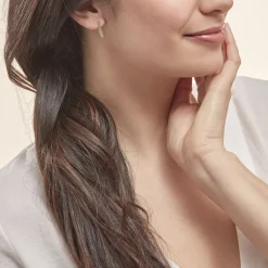 Histoire d'Or Boucles D'oreilles Pendantes Bartolomea Feuille Or Jaune Sale