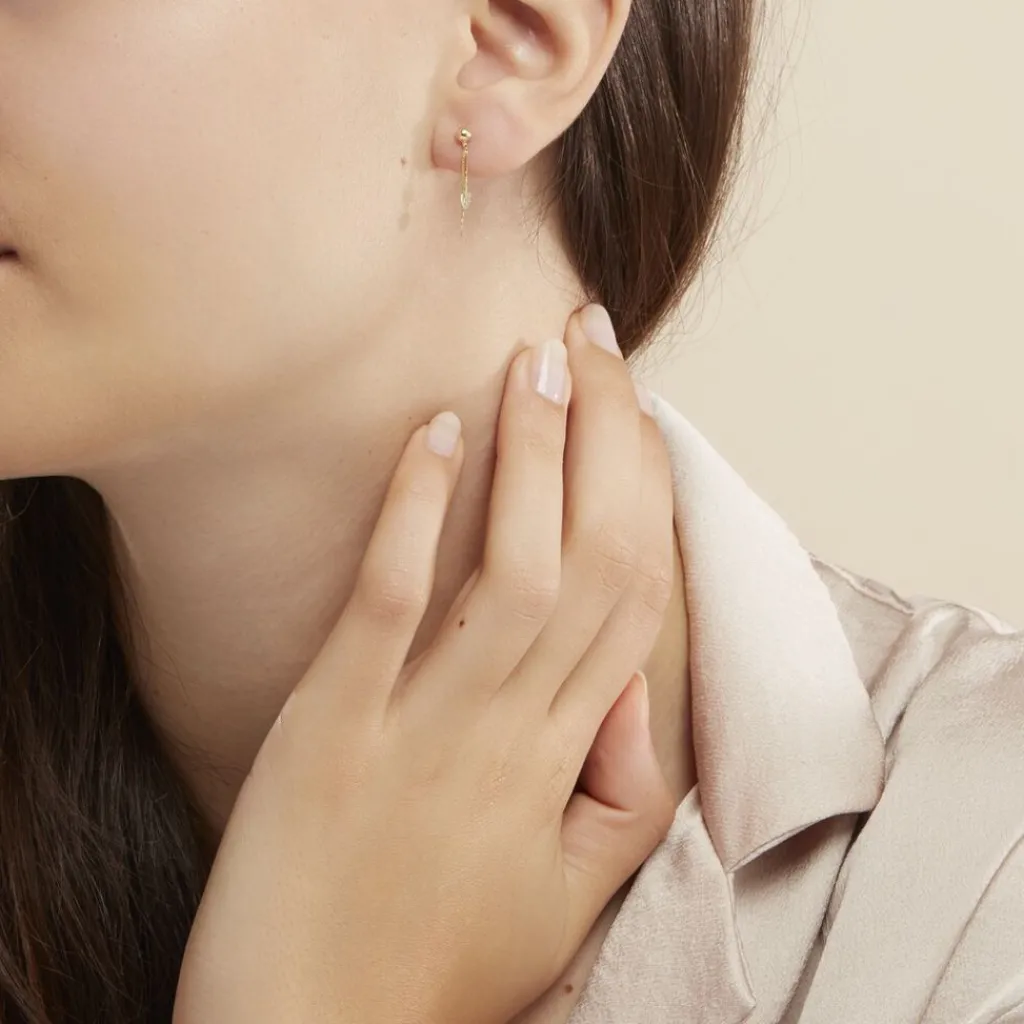 Histoire d'Or Boucles D'oreilles Pendantes Anne-maudae Pendantes Coeurs Or Jaune Hot