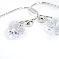 Histoire d'Or Boucles D'oreilles Pendantes Argent Blanc Sopher Oxydes De Zirconium New