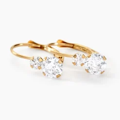 Histoire d'Or Boucles D'oreilles Pendantes Gulbeyaz Or Jaune Oxyde De Zirconium Clearance