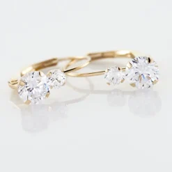 Histoire d'Or Boucles D'oreilles Pendantes Gulbeyaz Or Jaune Oxyde De Zirconium Clearance