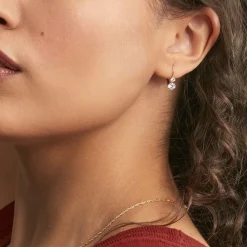 Histoire d'Or Boucles D'oreilles Pendantes Gulbeyaz Or Jaune Oxyde De Zirconium Clearance