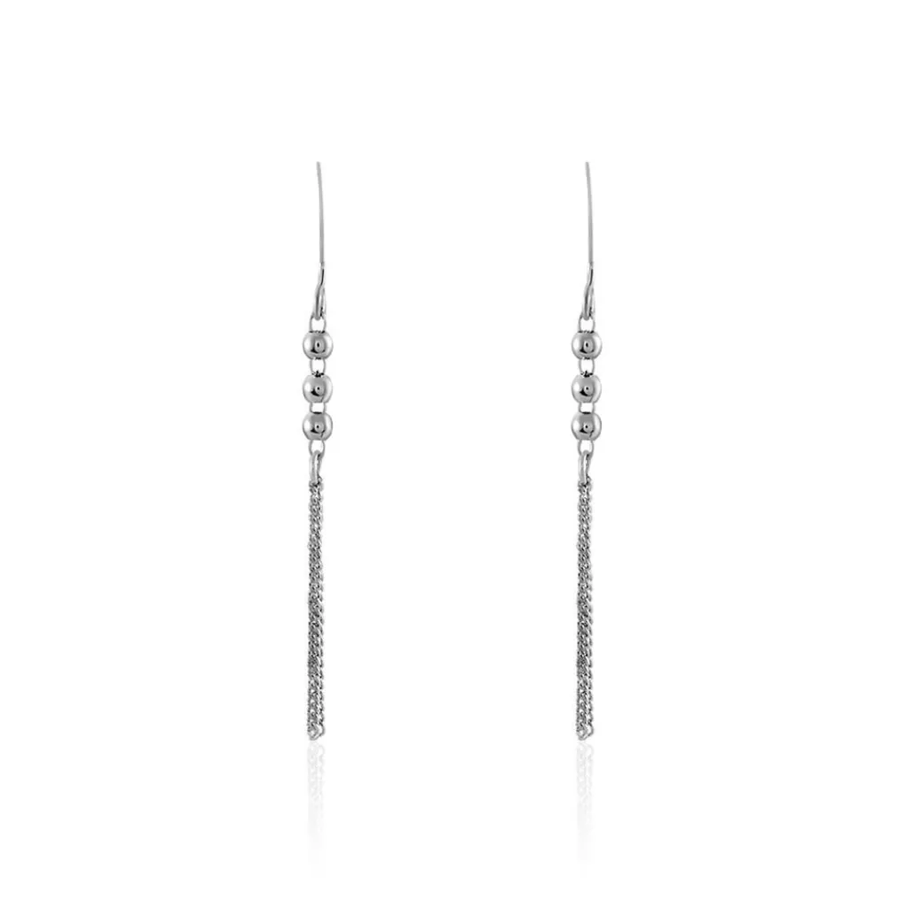 Histoire d'Or Boucles D'oreilles Pendantes Melodie Argent Blanc Outlet