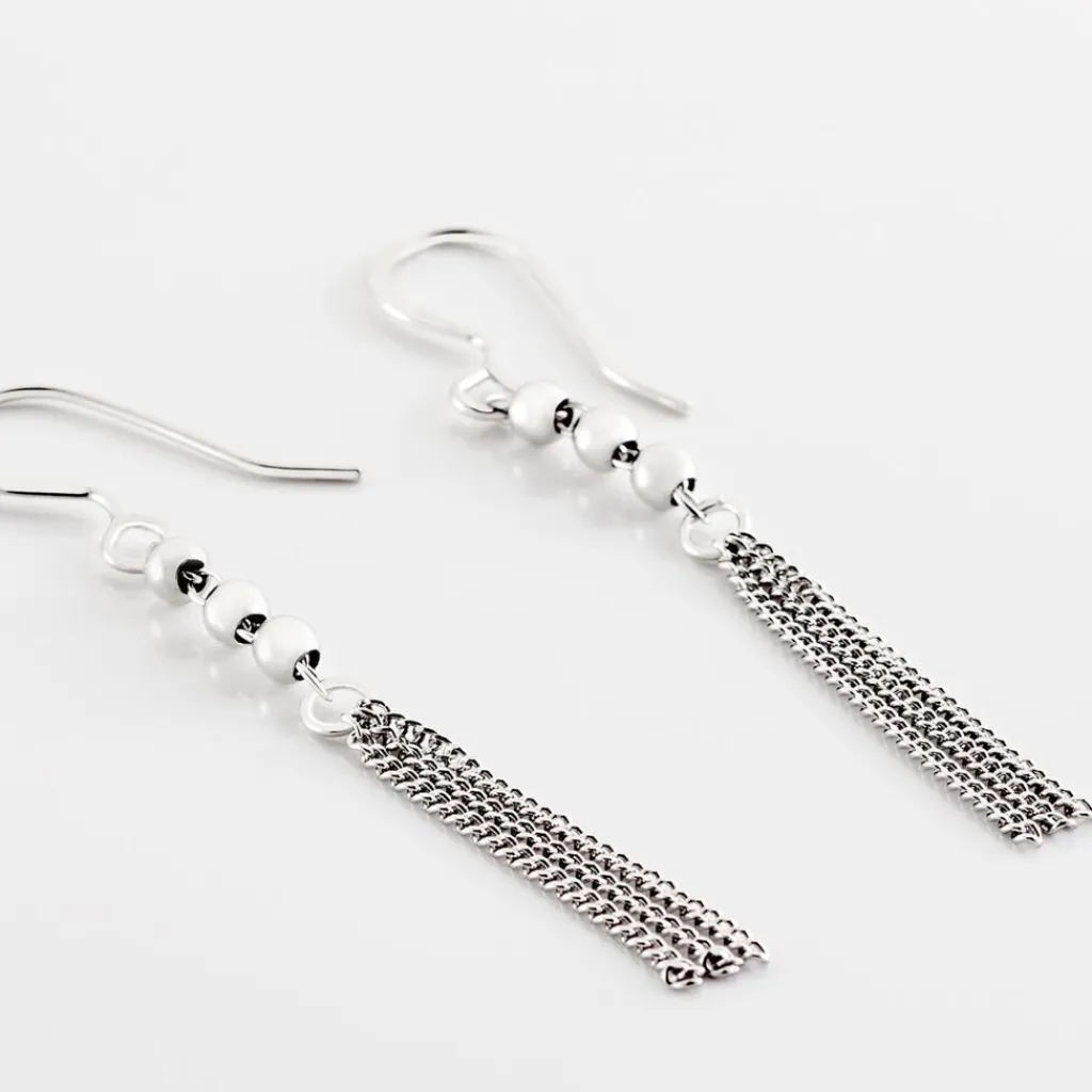 Histoire d'Or Boucles D'oreilles Pendantes Melodie Argent Blanc Outlet