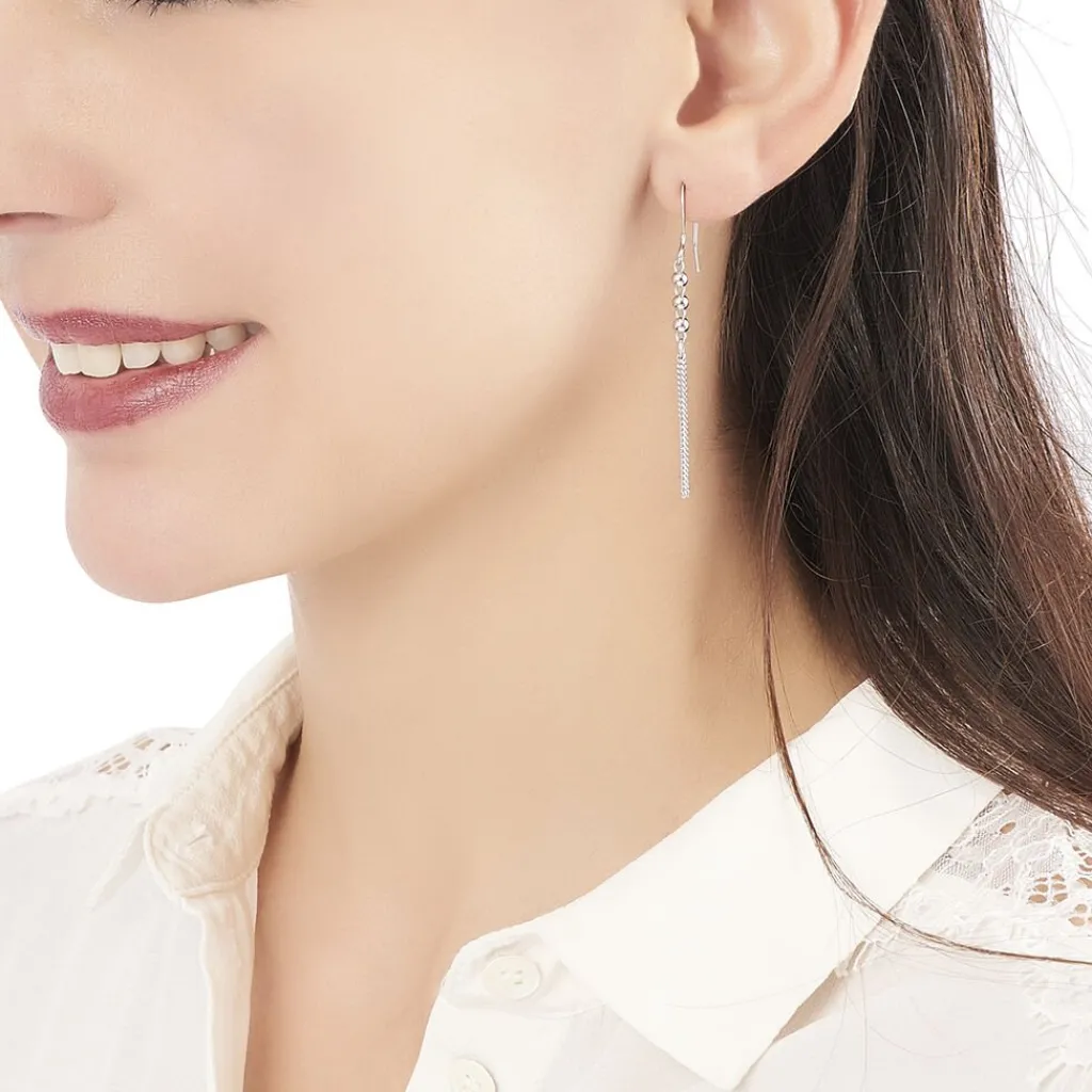 Histoire d'Or Boucles D'oreilles Pendantes Melodie Argent Blanc Outlet