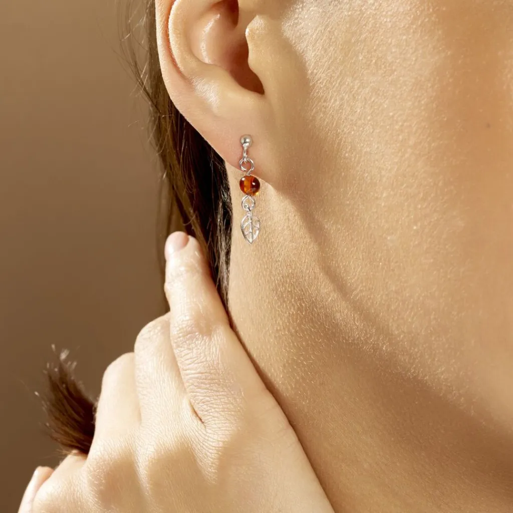 Histoire d'Or Boucles D'oreilles Pendantes Nolana Argent Blanc Ambre Online